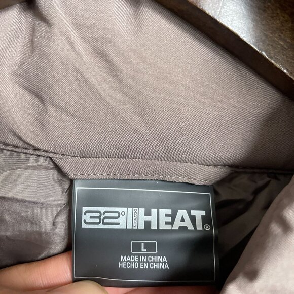 NEW 32 Degrees Heat Womens Puffer Jacket With Hood Large Mauve - Picture 7 of 10